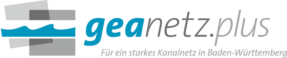 Logo geanetz.plus – Für ein starkes Kanalnetz in Baden-Württemberg